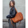 MARCO MAZZINI Camel dámska kožená shopper kabelka