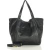 MARCO MAZZINI Čierna veľká dámska kožená shopper kabelka