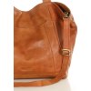 MARCO MAZZINI Camel veľká dámska kožená shopper kabelka