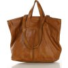 MARCO MAZZINI camel shopper kožená kabelka