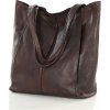 MARCO MAZZINI Tmavohnedá kožená shopper kabelka