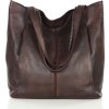 MARCO MAZZINI Tmavohnedá kožená shopper kabelka