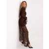 Hnedé dlhé dámske šaty s čipkovým spodným dielom