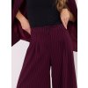 Vínové dámske široké elegantné nohavice s pruhmi