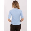 Svetlomodrý dámsky klasický sveter s krátkym rukávom