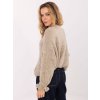 Béžový dámsky oversize sveter s 3/4 rukávmi