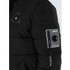 Čierna pánska zimná bunda s látkovou kapucňou