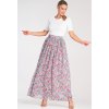 Ružovo-modrá vzorovaná maxi sukňa (Veľkosť S/M)