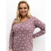 Ružová dámska plus size nočná košeľa s potlačou