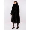 Čierny dámsky dlhý kožuch