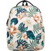 Peterson biely priestranný batoh so vzorom listov a kvetov