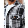 Bielo-čierna pánska károvaná flanelová košeľa