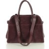 MARCO MAZZINI Vínová dámska kožená hobo kabelka