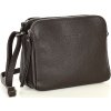 MARCO MAZZINI Tmavohnedá dvojkomorová kožená crossbody kabelka