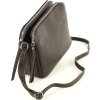MARCO MAZZINI Tmavohnedá dvojkomorová kožená crossbody kabelka