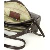 MARCO MAZZINI Tmavohnedá dvojkomorová kožená crossbody kabelka