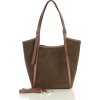 MARCO MAZZINI Hnedá priestranná kožená shopper kabelka