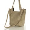 MARCO MAZZINI Béžová priestranná kožená shopper kabelka