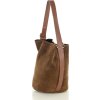 MARCO MAZZINI Hnedá dámska kožená shopper kabelka