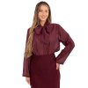 Vínová dámska košeľa s mašľou