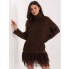 Tmavohnedý dámsky hrejivý oversize rolák