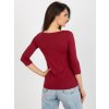 Bordó basic tričko s 3/4 rukávom