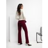 Dámske vínové nohavice s vysokým pásom