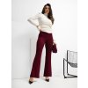 Dámske vínové nohavice s vysokým pásom