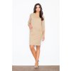 Béžové elegantné šaty s vreckami