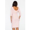 Ružové šaty s výstrihom na chrbte