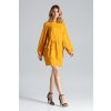Horčicové skladané šaty