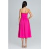 Fuchsiové šaty bez ramienok