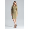 Olivové šaty s opaskom