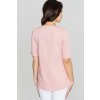 Dámska ružová blúzka s krátkym rukávom