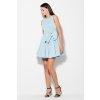 Dámske elegantné modré šaty s mašľou v páse K271 Blue (Veľkosť L)