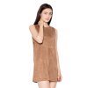 Semišové hnedé šaty VT071 Brown