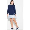 Dámske šaty s bavlneným topom K451 Navy
