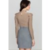Blúza s volánikmi na ramene K438 Beige