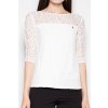 Smotanová blúzka s tigrovanou čipkou VT011 Ecru