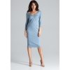Elegantné puzdrové šaty K476 Blue