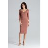 Elegantné puzdrové šaty K476 Brown