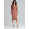 Obálkové šaty K477 Brown