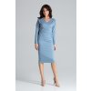 Obálkové šaty K477 Blue
