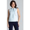 Blúzka s mašľou pri krku K481 Light Blue