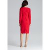 Červené šaty s golierom K491 Red