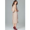 Elegantné béžové šaty na jedno rameno