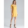Horčicové šaty s výstrihom M634 Mustard
