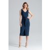 Modré šaty s mašľou M633 Navy