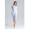 Modré pletené šaty M637 Light Blue