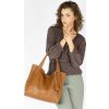 MARCO MAZZINI Camel dámska kožená shopper kabelka